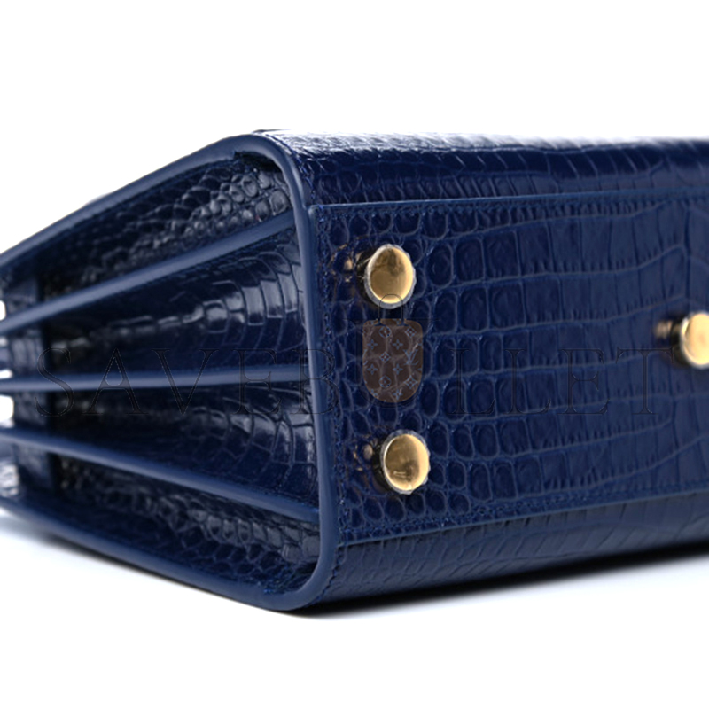Y*L blue croc embossed leather nano classic sac de jour tote 392035dnd1n4150 (22*18*10.5cm)